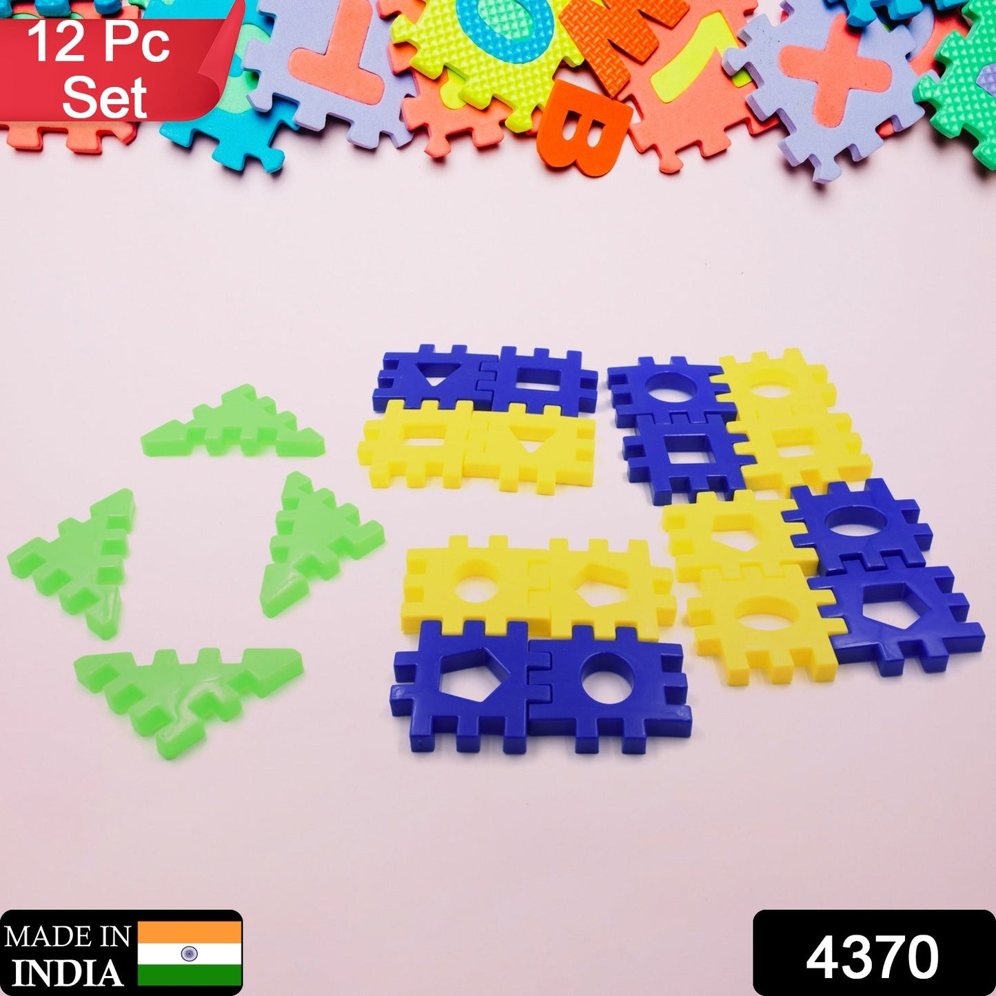 Multi-Color Educational Building Blocks Set for Kids Aged 3-12 - 4 Pc & 12 Pc Options, Perfect Gift for Boys and Girls - Springkart 