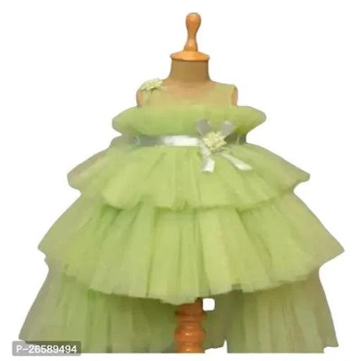 Trendy Green Net Frocks For Girls   Payment:- Pre-paid