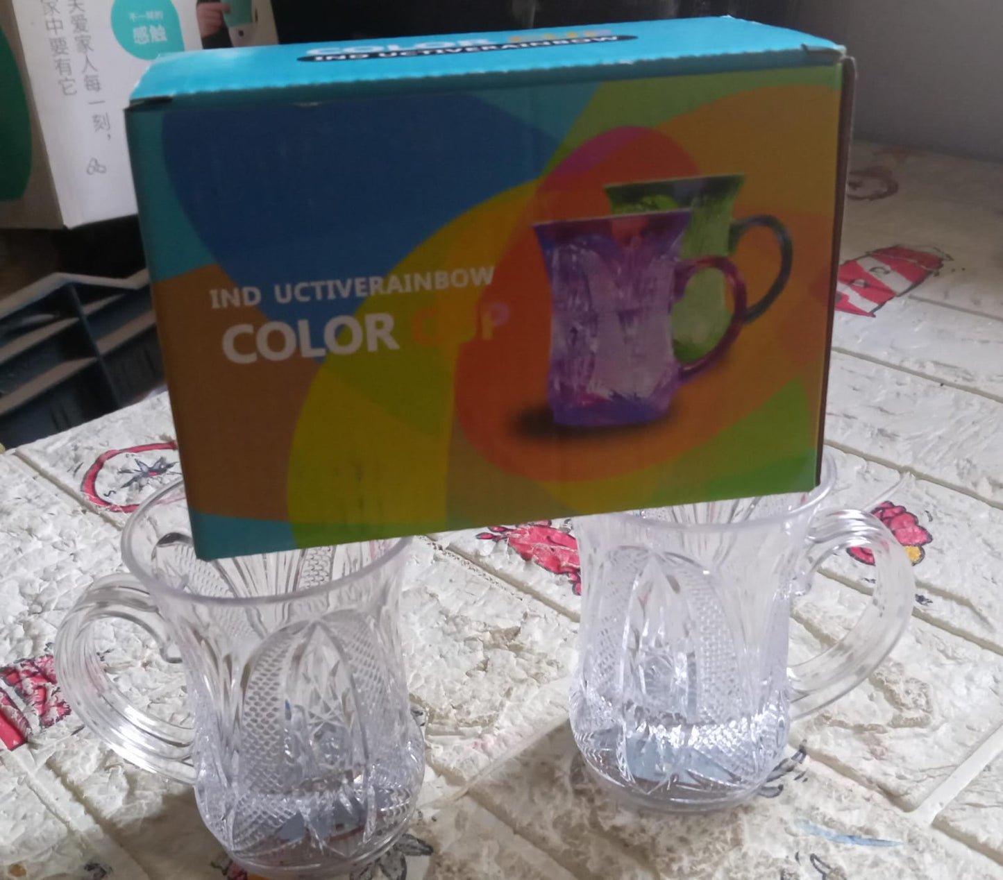Flashing Cup LED Water Sensor Light up Cup with Handle for Home Kitchen Fun Luminous Water Cup, Party / Birthday / Nightclub / Christmas / Disco Entertainment Cup (2 Pcs Set) - Springkart 
