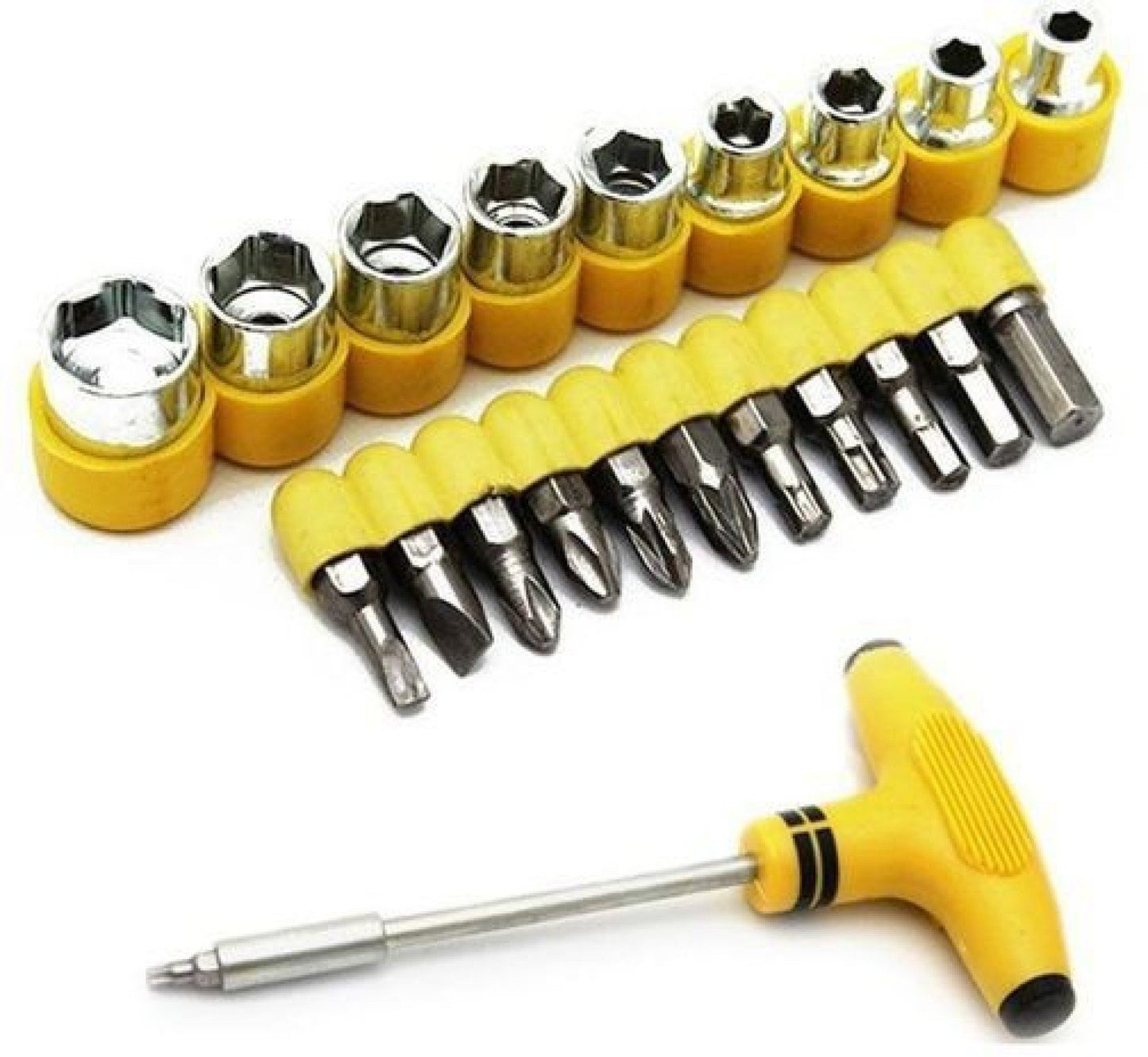24pcs T Shape Screwdriver Set Batch Head Ratchet Pawl Socket Spanner Hand Tools - Springkart 