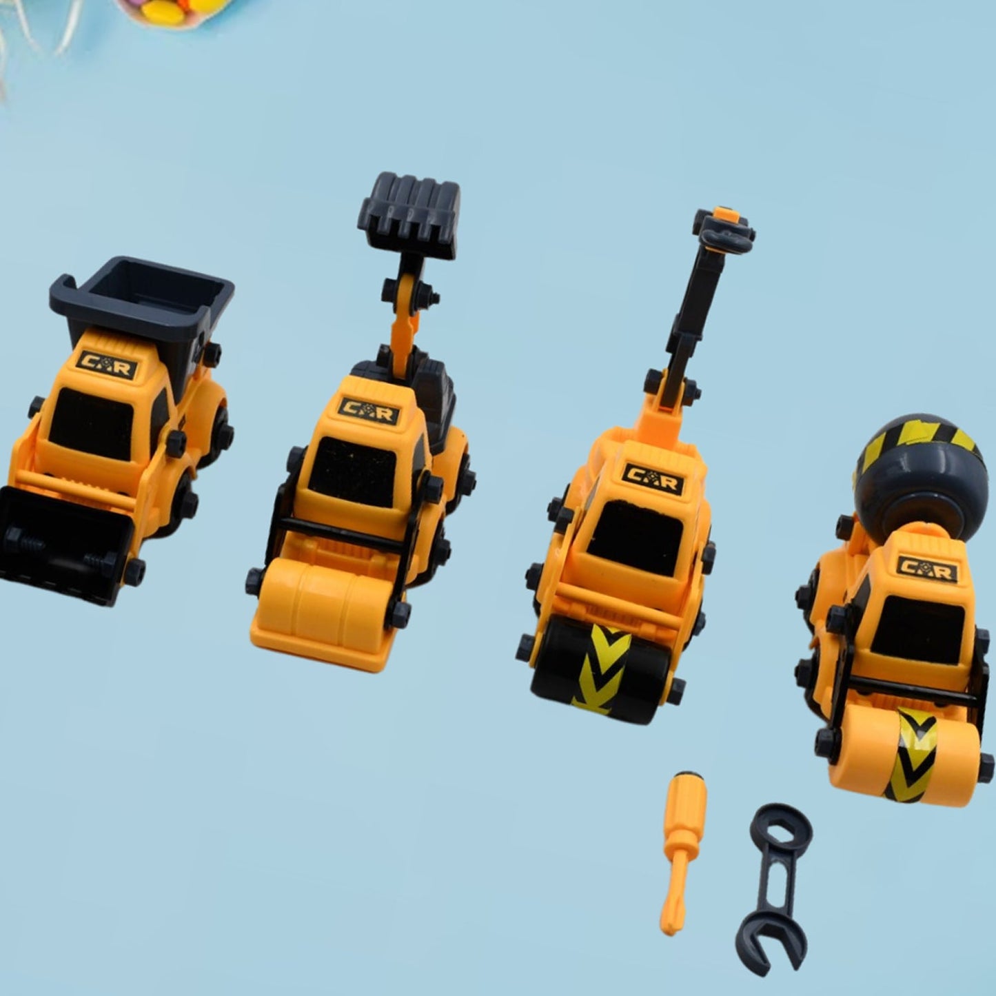 Engineering vehicles Nut Assembly Vehicle Toy, DIY Nut Assembly Vehicle Model Toy Highly Simulation Children Kids Car Model Toy Set (4 Pc Set) - Springkart 
