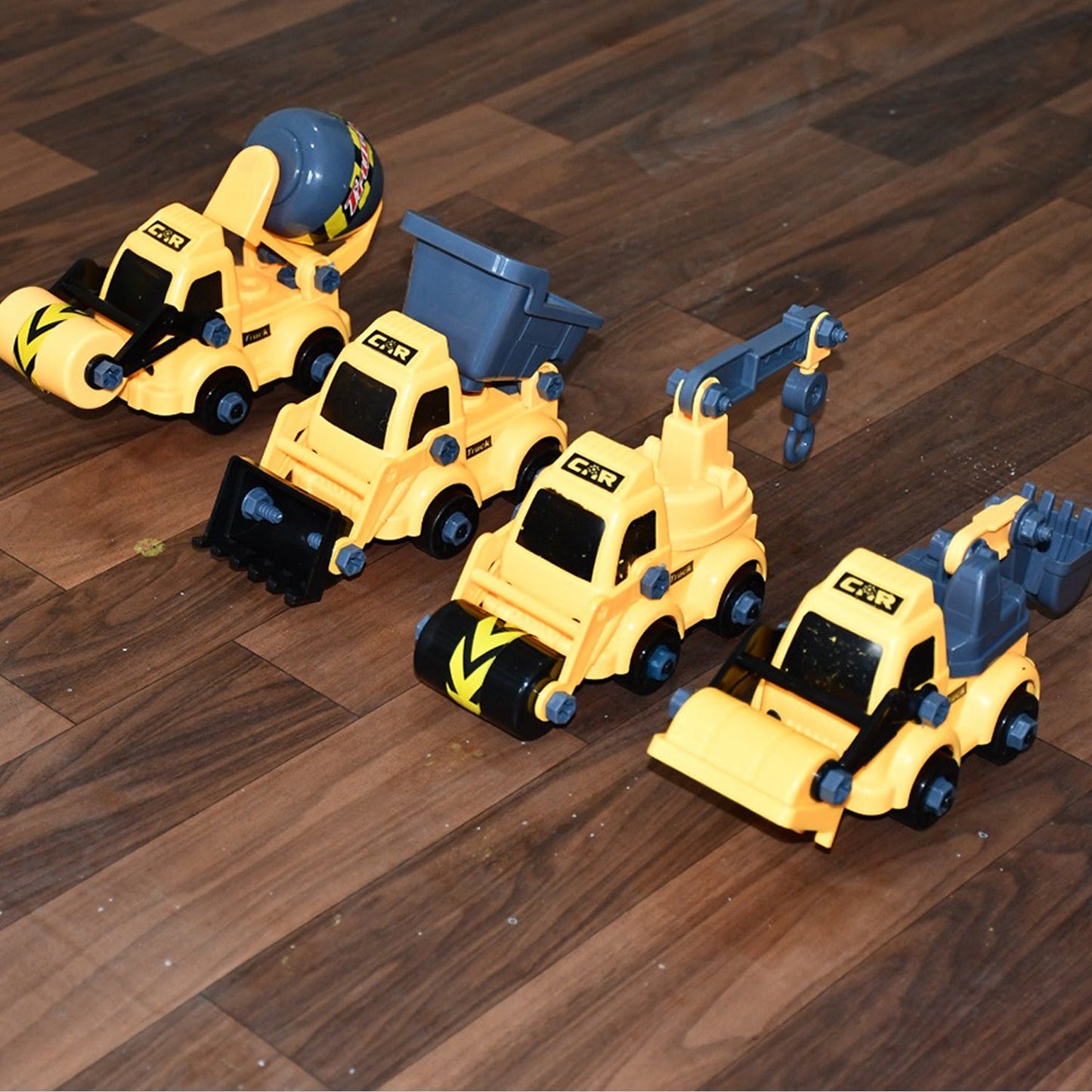 Engineering vehicles Nut Assembly Vehicle Toy, DIY Nut Assembly Vehicle Model Toy Highly Simulation Children Kids Car Model Toy Set (4 Pc Set) - Springkart 
