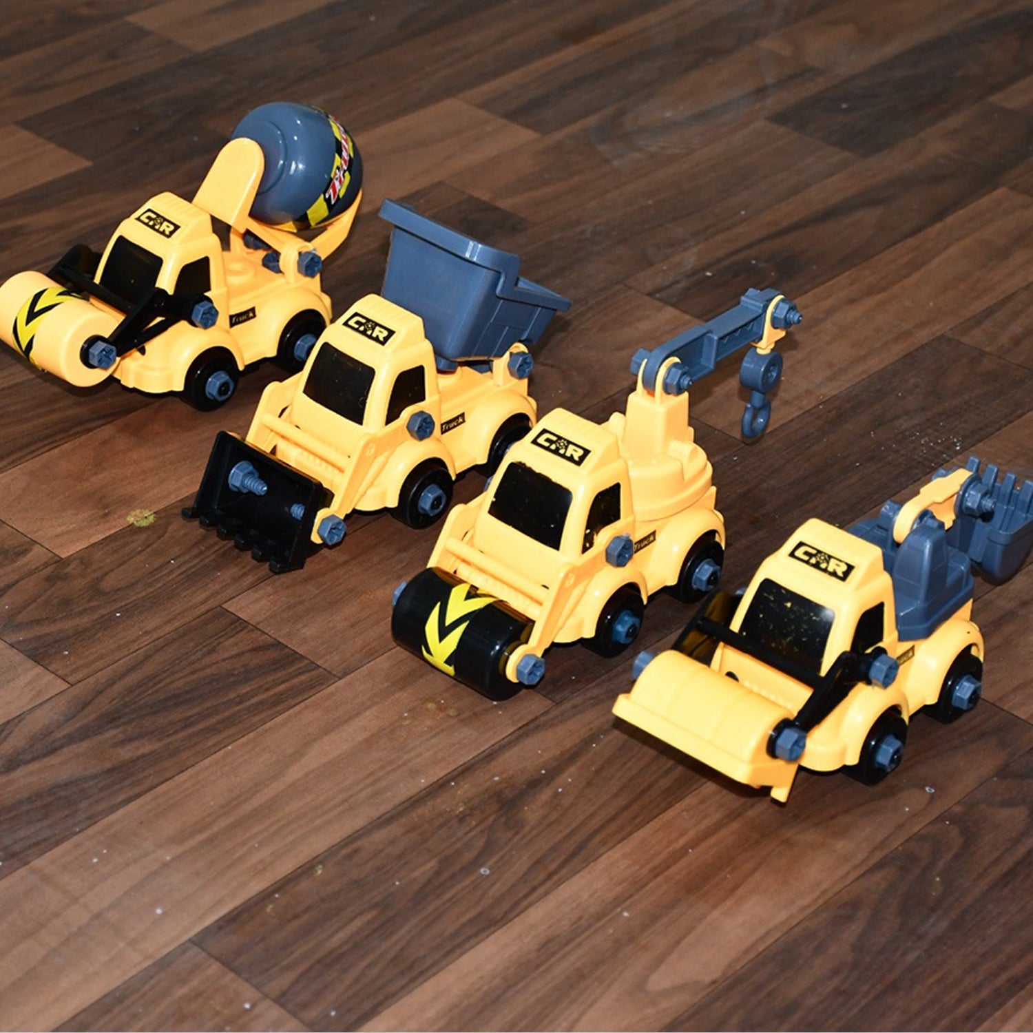 Engineering vehicles Nut Assembly Vehicle Toy, DIY Nut Assembly Vehicle Model Toy Highly Simulation Children Kids Car Model Toy Set (4 Pc Set) - Springkart 