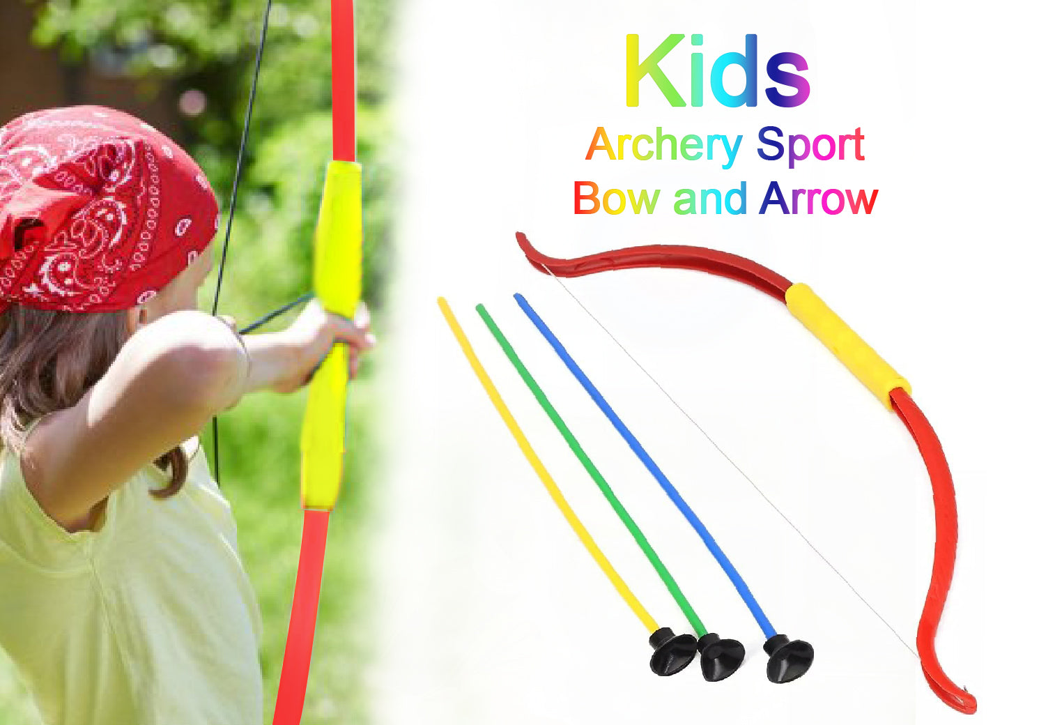 Kids Archery Sport Bow and Arrow Toy Set with Quiver to Hold Arrows - Springkart 