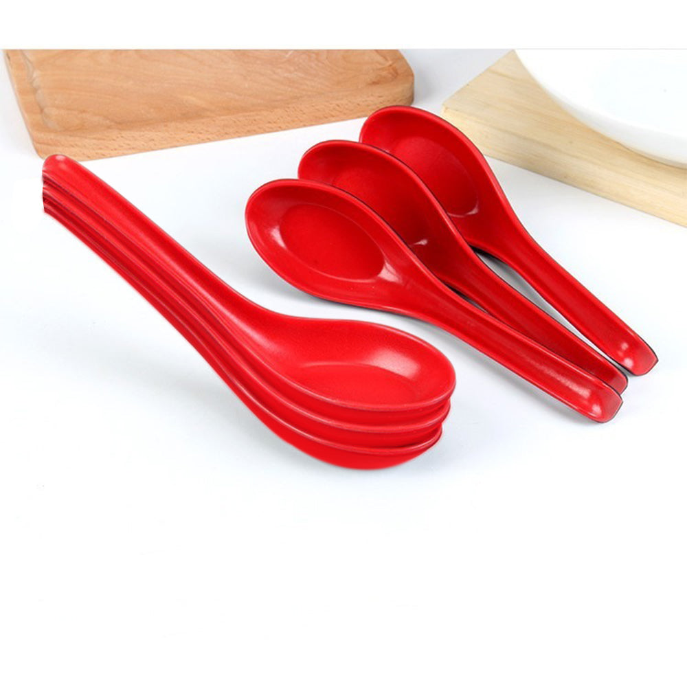 Microwave Safe, Unbreakable, Colorful Soup / Dessert Spoons, Food Grade Set of 6 Pcs, - Springkart 