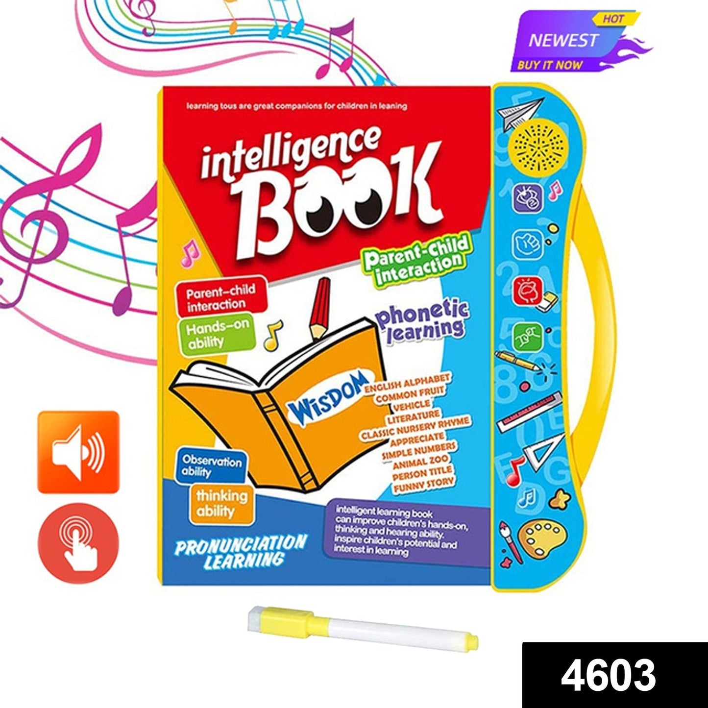 Musical Learning Study Book with Numbers, Letters - Springkart 