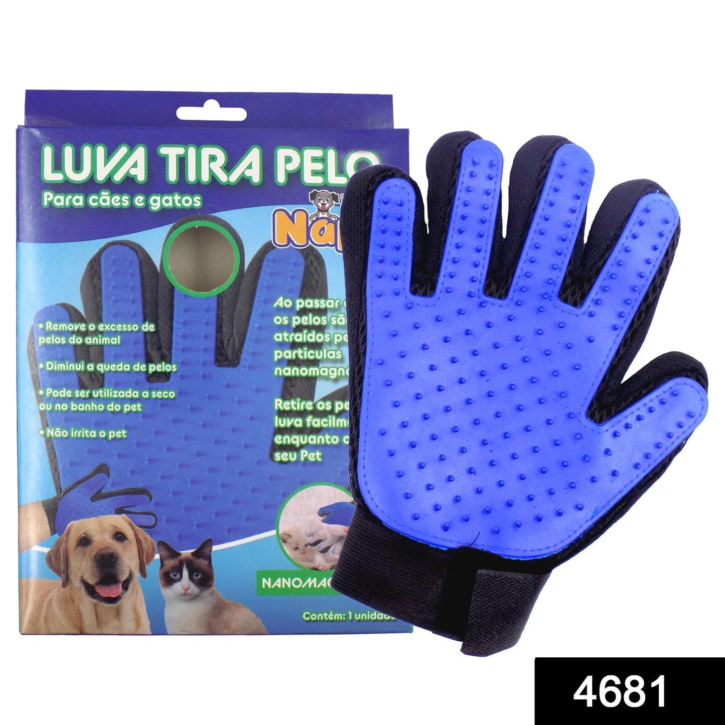 Pet hair removal glove, close-up.