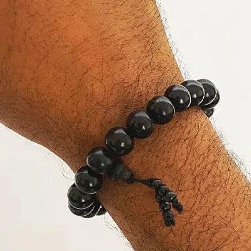 TENFIT??Ebony Wood Karungali Kattai Bracelet for Men Women -Black, 6mm - Springkart 