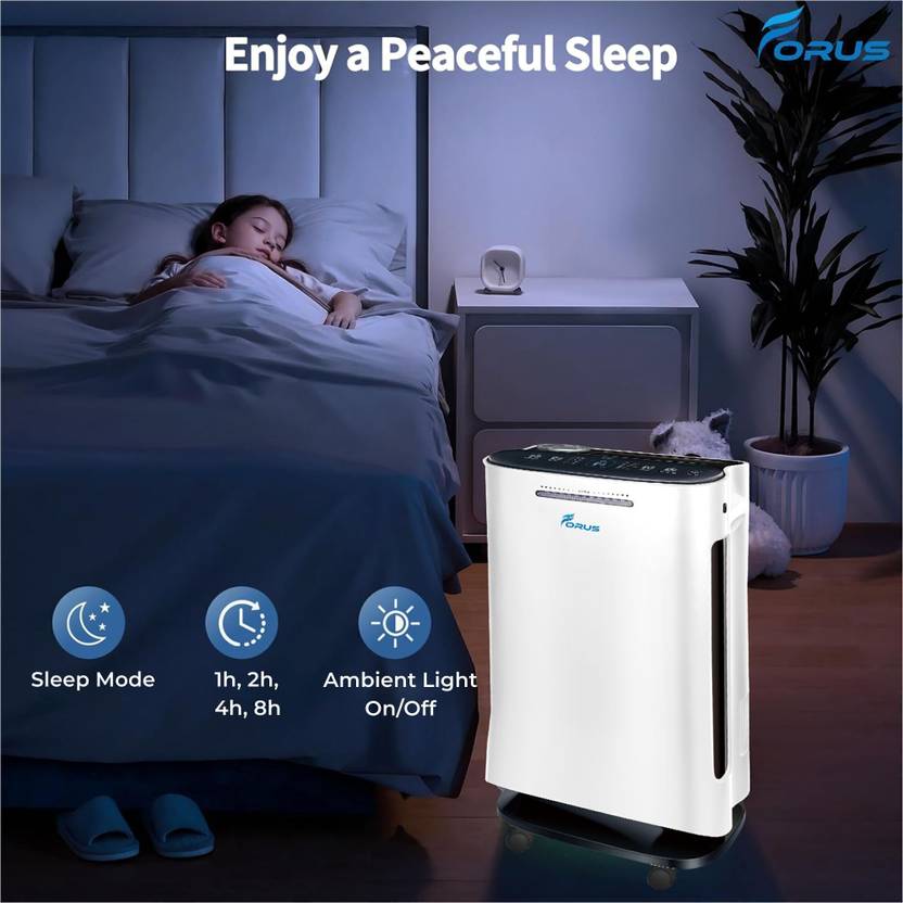 FORUS Smart Air Purifier, 7Y Warranty, H13 HEPA, 500 Sqft, 99.99% Virus & Dust Removal Portable Room Air Purifier  (White)