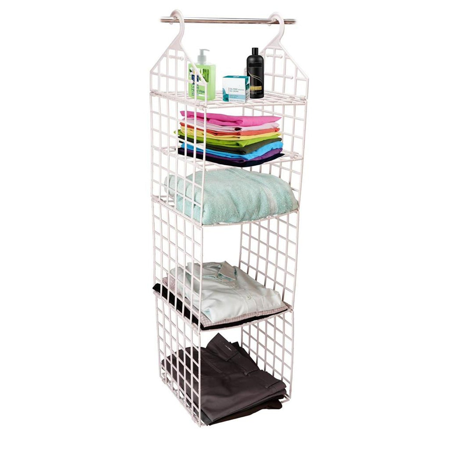 Multipurpose 5 Layer Folding Clothes Storage Racks||Closet for Students Wardrobe Shelves Socks, Scarf, t-Shirt, etc||Hanging Organizer Storage Holders & Racks - Springkart 
