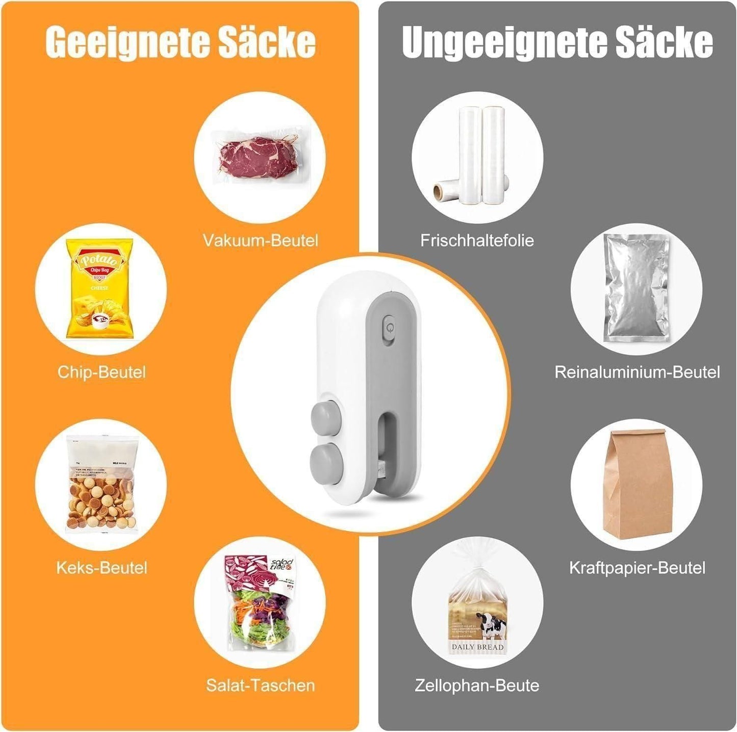 Portable Mini Sealing Machine 2 in 1 USB Rechargeable Magnetic Bag Sealer Heat Seal with Cutter - Springkart 