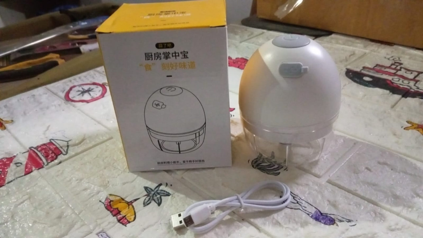 Chopper for Kitchen Electric, Rechargeable Garlic Chopper, Cordless Mini Food Processor, Portable Food Chopper with Detachable Stainless Steel Blade for Garlic, Ginger, Onion, Meat (200ML) - Springkart 