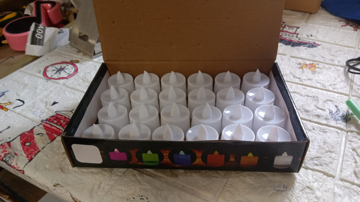 Festival Decorative - LED Tealight Candles | Battery Operated Candle Ideal for Party, Wedding, Birthday, Gifts (24pc) ( Diya , Divo , Diva , Deepak , Jyoti , - Springkart 