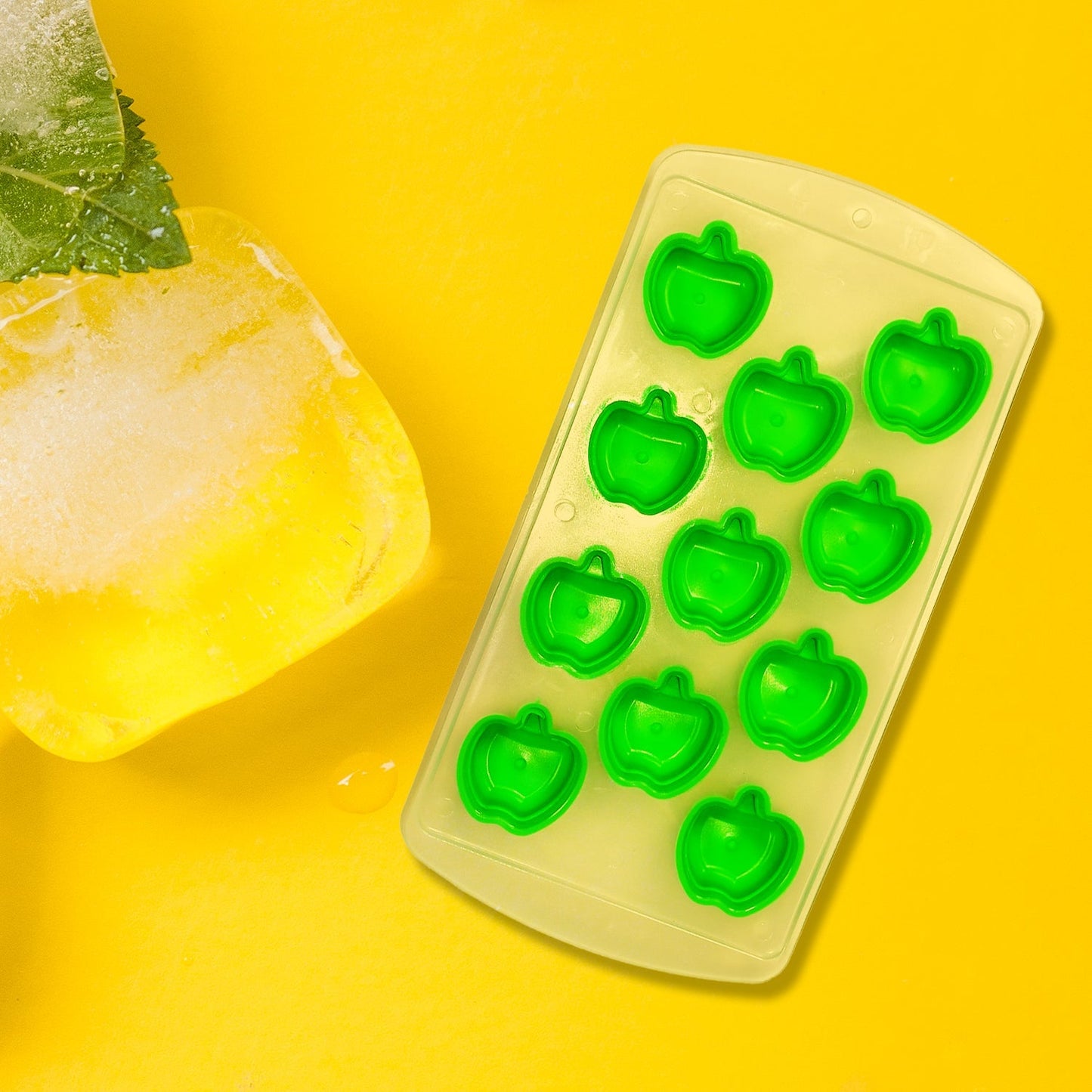 Mix design Ice Trays with Lid for Freezer with Easy to Release Flexible Silicone shape ice cavity. - Springkart 