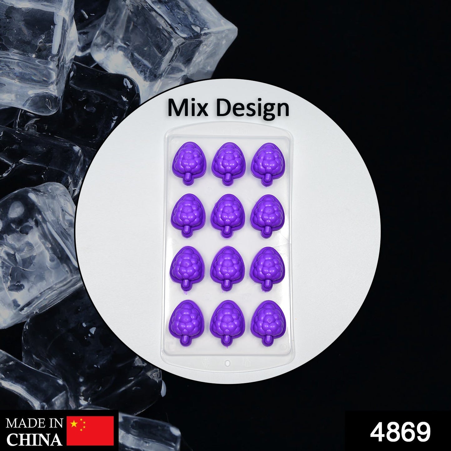 Mix design Ice Trays with Lid for Freezer with Easy to Release Flexible Silicone shape ice cavity. - Springkart 