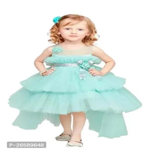 Trendy Green Net Frocks For Girls    Payment:- Pre-paid