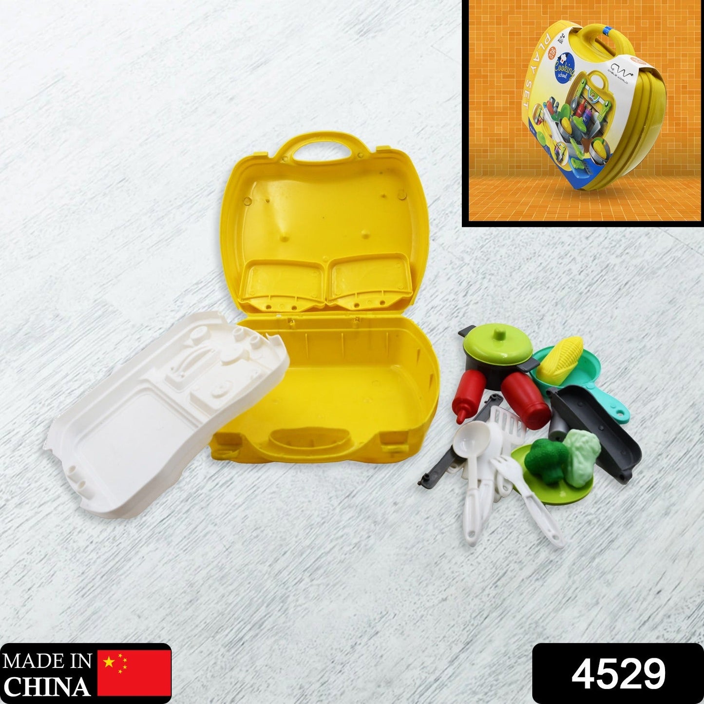 Cooking Toy Plastic Kids Cooking School Play Set (26 Pc Set) - Springkart 