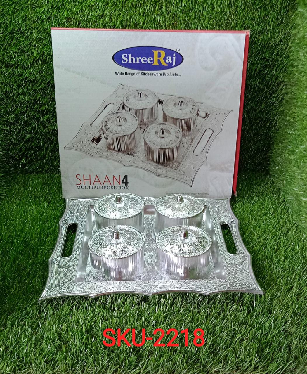 Dry Fruit Air Tight Bowls Tray with Lids 4 Section Snacks Mukhvas Dani - Springkart 