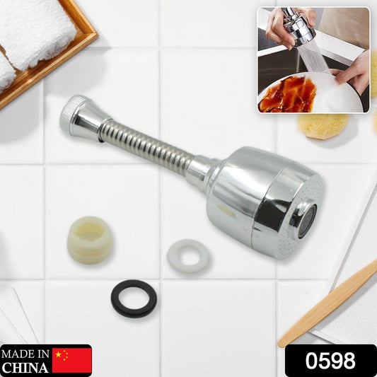 0598 Plastic 360 Degree Rotating Water-saving Sprinkler Faucet Aeratorfor Easy Clean Sink Water Saving Extension Jet Stream Spray Setting Faucet Splash-proof Filter Extender Sprayer For Kitchen Bathroom (6 Inch) - Springkart 