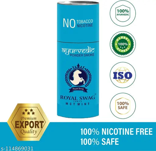Royal Swag Herbal Cigarettes Regular, Mint Flavour(10 Stick) With 20ML Shot - Nicotine Free