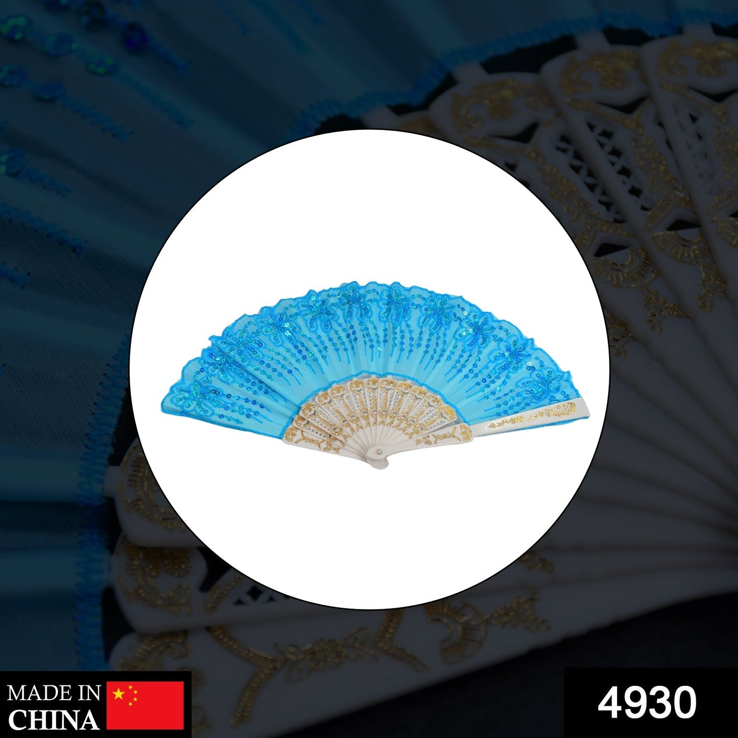 Hand Folding Fan, Chinese Vintage Style Handheld Fan with Fabric Sleeve - Springkart 