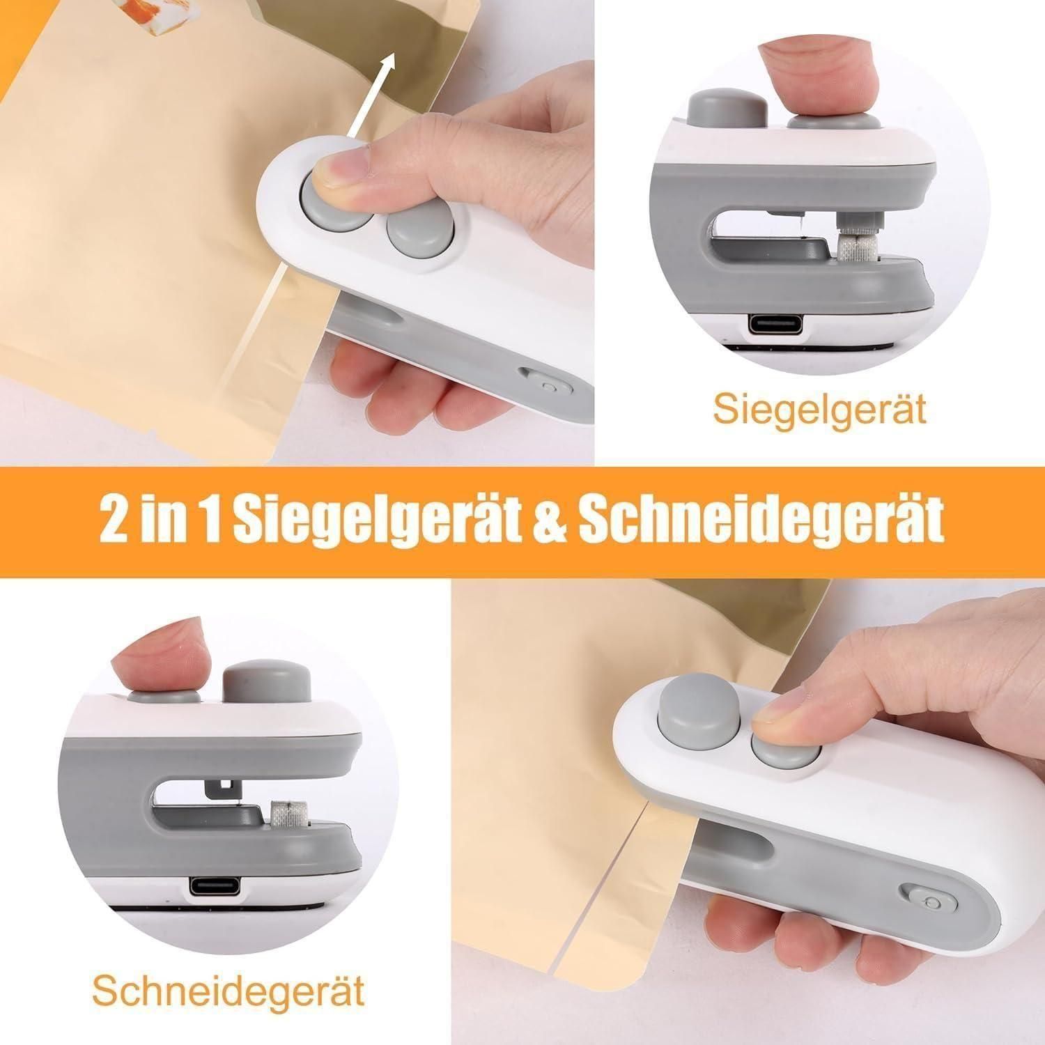 Portable Mini Sealing Machine 2 in 1 USB Rechargeable Magnetic Bag Sealer Heat Seal with Cutter - Springkart 