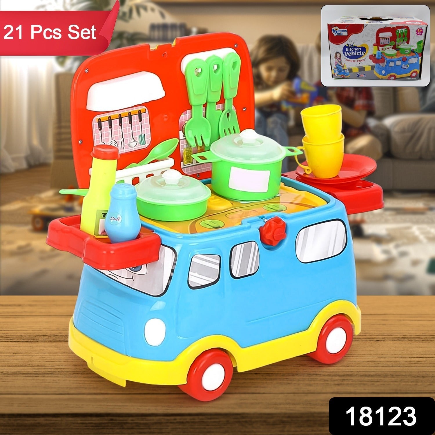 Kitchen Vehicle Set Toy for Kids Big Cooking (21 Pcs Set) - Springkart 