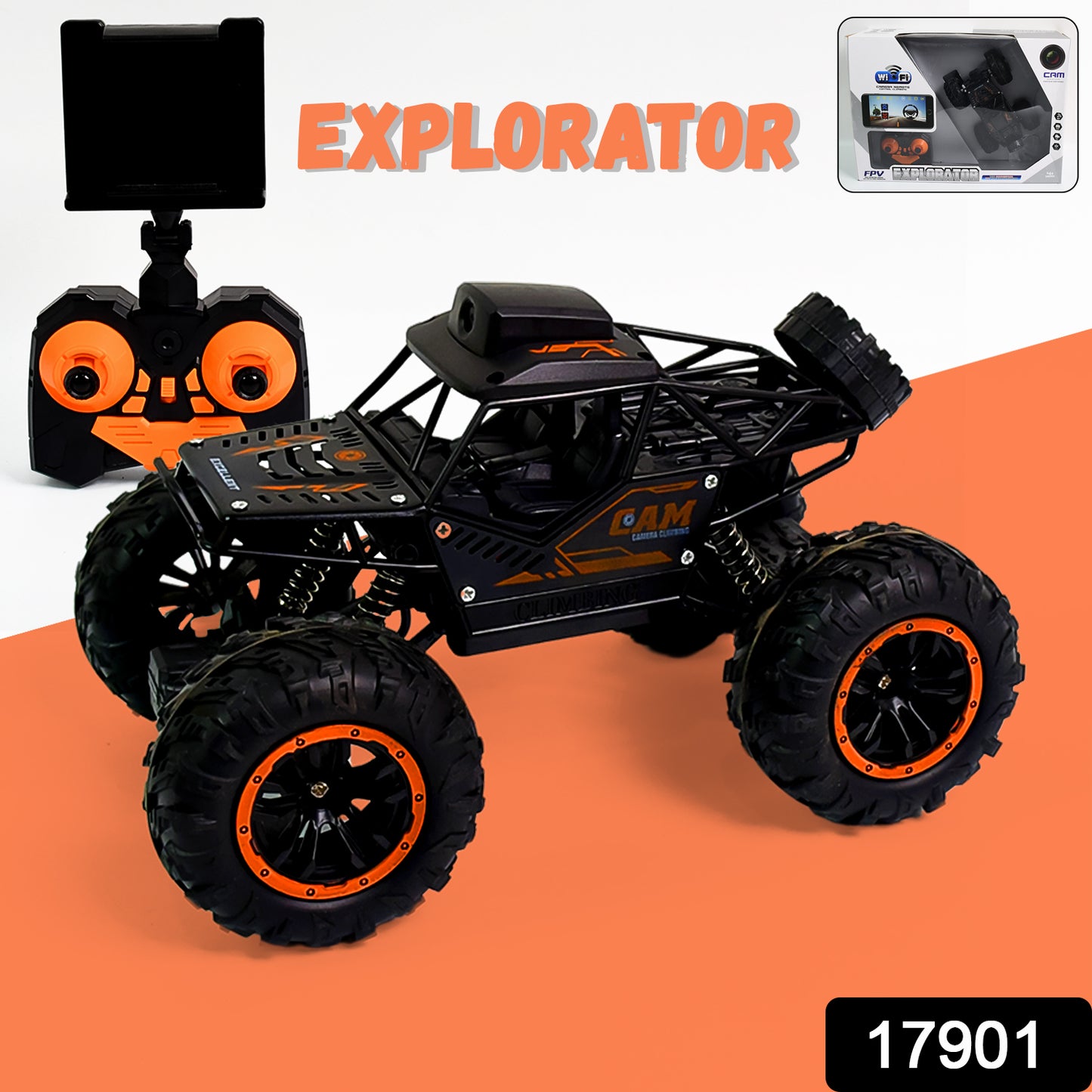 17901 Remote Control Car With Camera Off-road Remote Control Truck Monster Trucks For Boys 8-12 Birthday Gift For Kids Adults Gift For Boys And Girls Hd Camera Rock Crawler Monster Truck Toy - Springkart 
