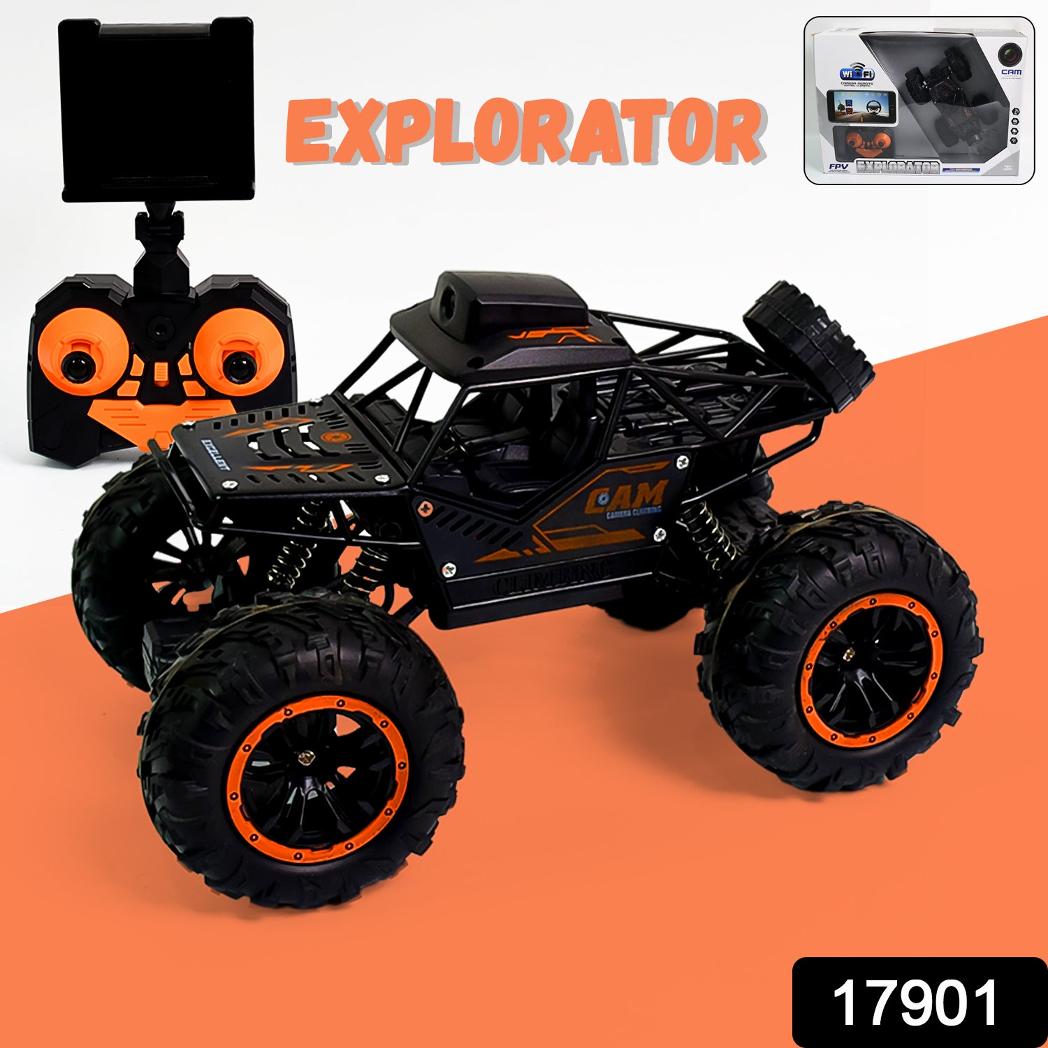 17901 Remote Control Car With Camera Off-road Remote Control Truck Monster Trucks For Boys 8-12 Birthday Gift For Kids Adults Gift For Boys And Girls Hd Camera Rock Crawler Monster Truck Toy - Springkart 