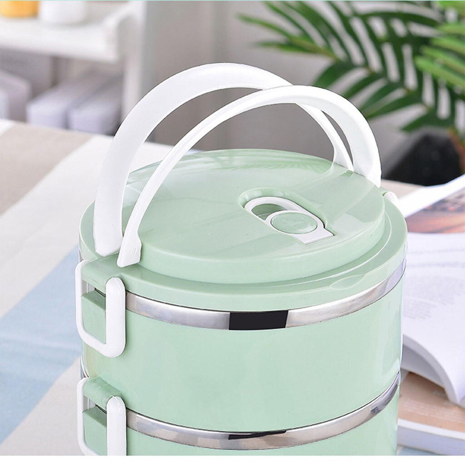 2872 Multi Layer Stainless Steel Hot Lunch Box (3 Layer) - Springkart 