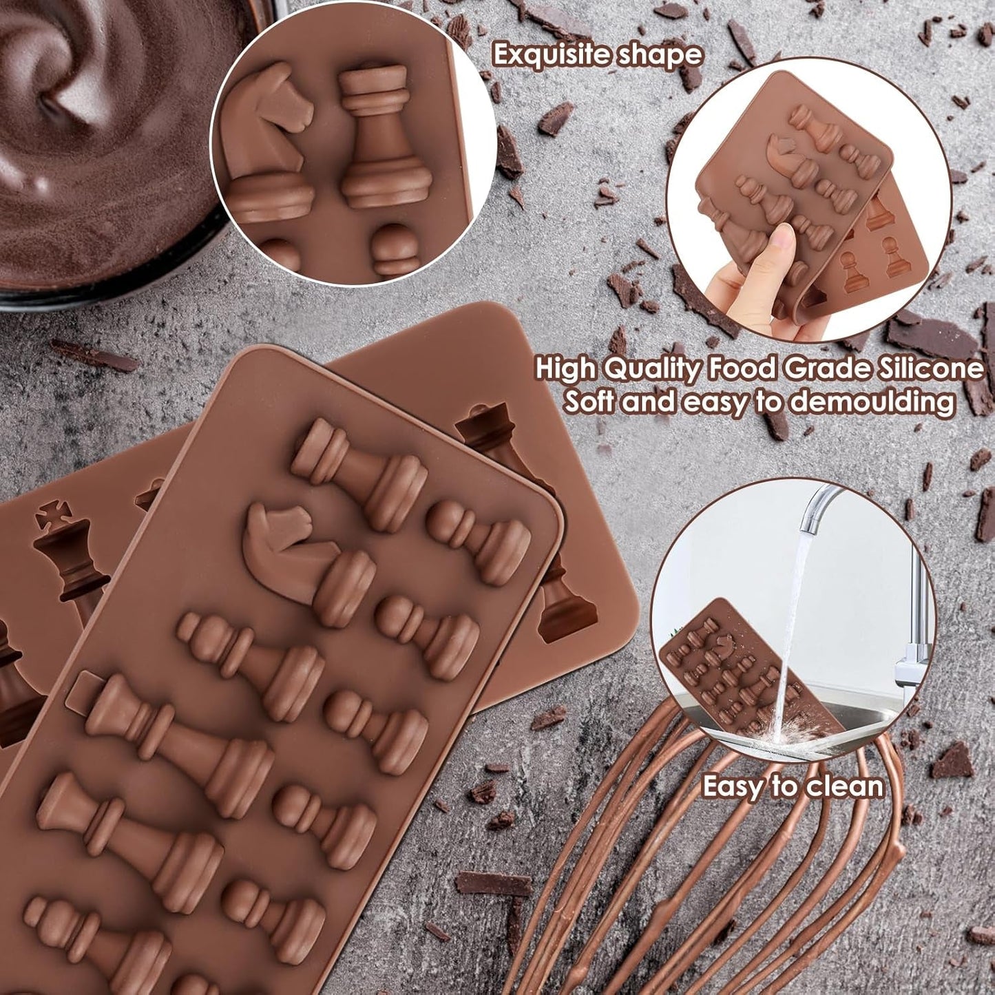 Silicone Chocolate Mould Chess Shape (1 Pc) - Springkart 