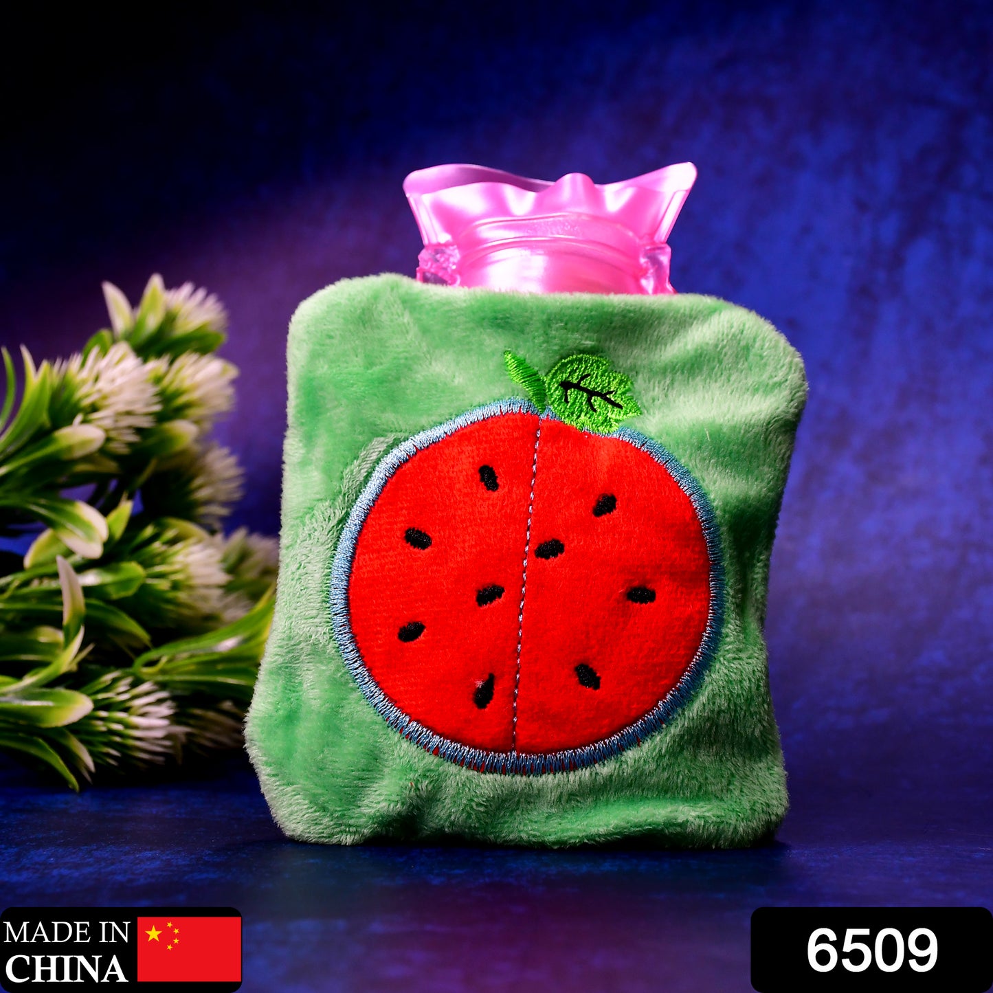 6509 Watermelon Small Hot Water Bag With Cover For Pain Relief Neck Shoulder Pain And Hand Feet Warmer Menstrual Cramps. - Springkart 