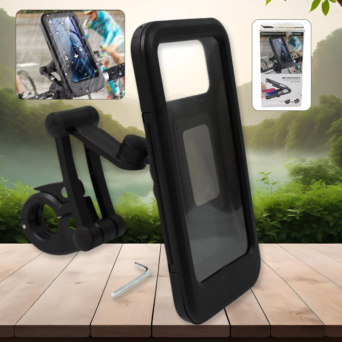 360 Rotation Bike Phone Mount Waterproof Cell Phone Holder (1 Pc) - Springkart 