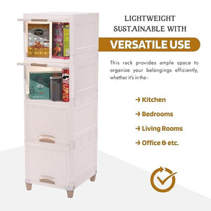 4-Layer Plastic Storage Drawer Cabinet – Multi-Purpose Organizer for Clothes, Toys & Essentials