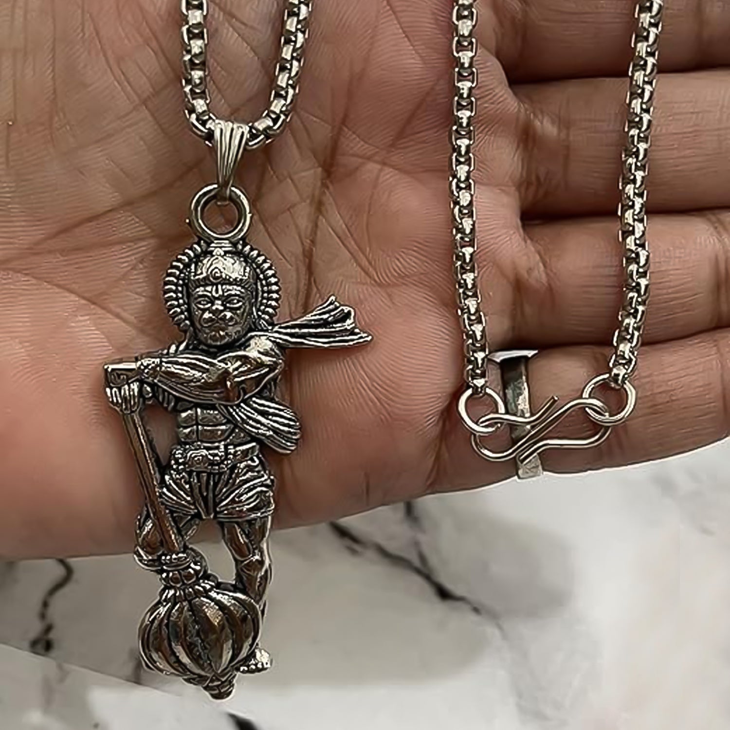 Hanuman Ji Pendant With Gada Religious Jewellery For Men And Women (1 Pc) - Springkart 
