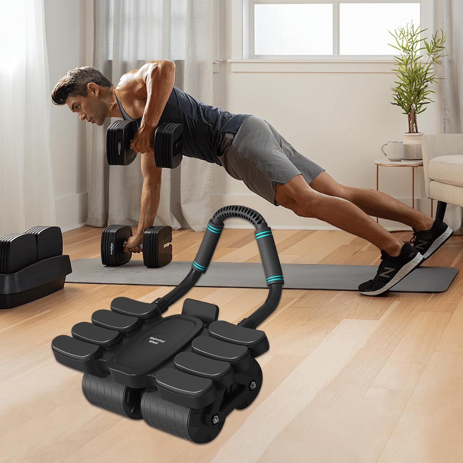 Automatic Rebound Abdominal Wheel With 8 Elbow Supports (1 Pc) - Springkart 