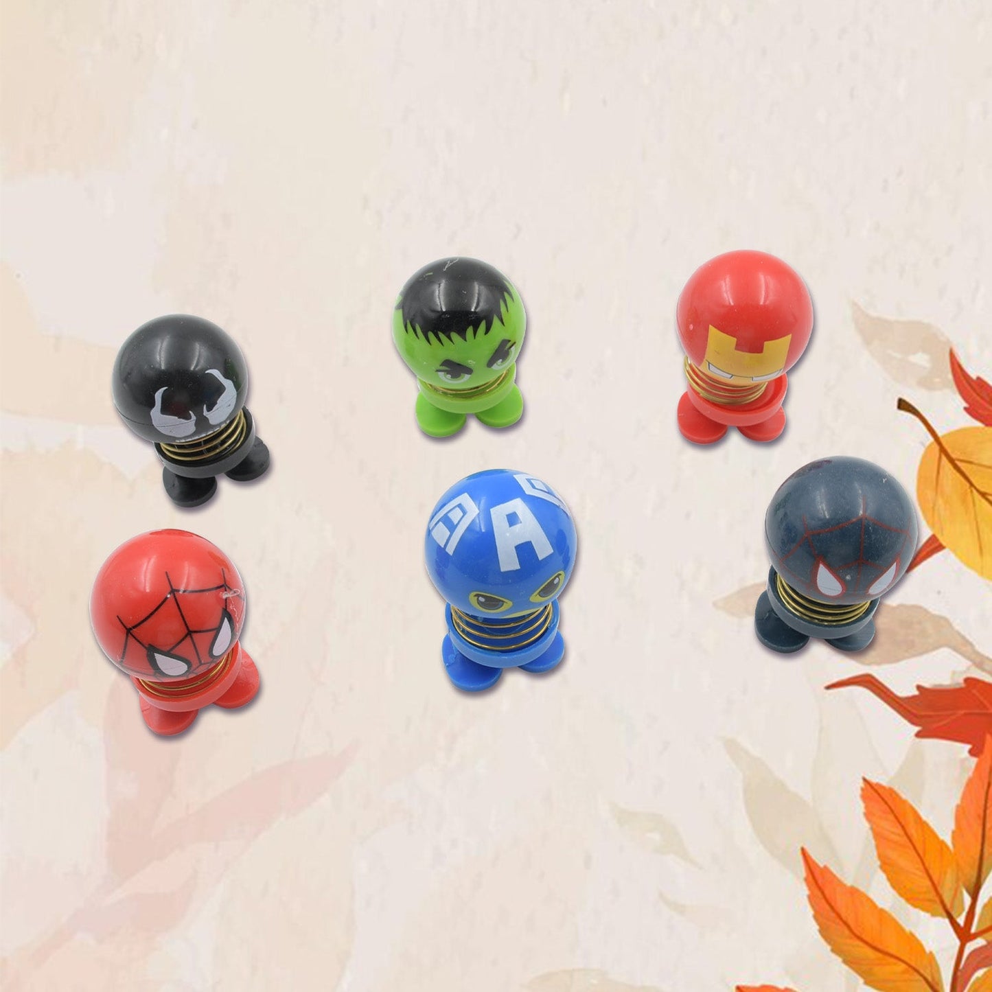 Car Dashboard Spring Dancing Toys 6 pcs / Set Car Interior Decor Bounce Doll - Springkart 