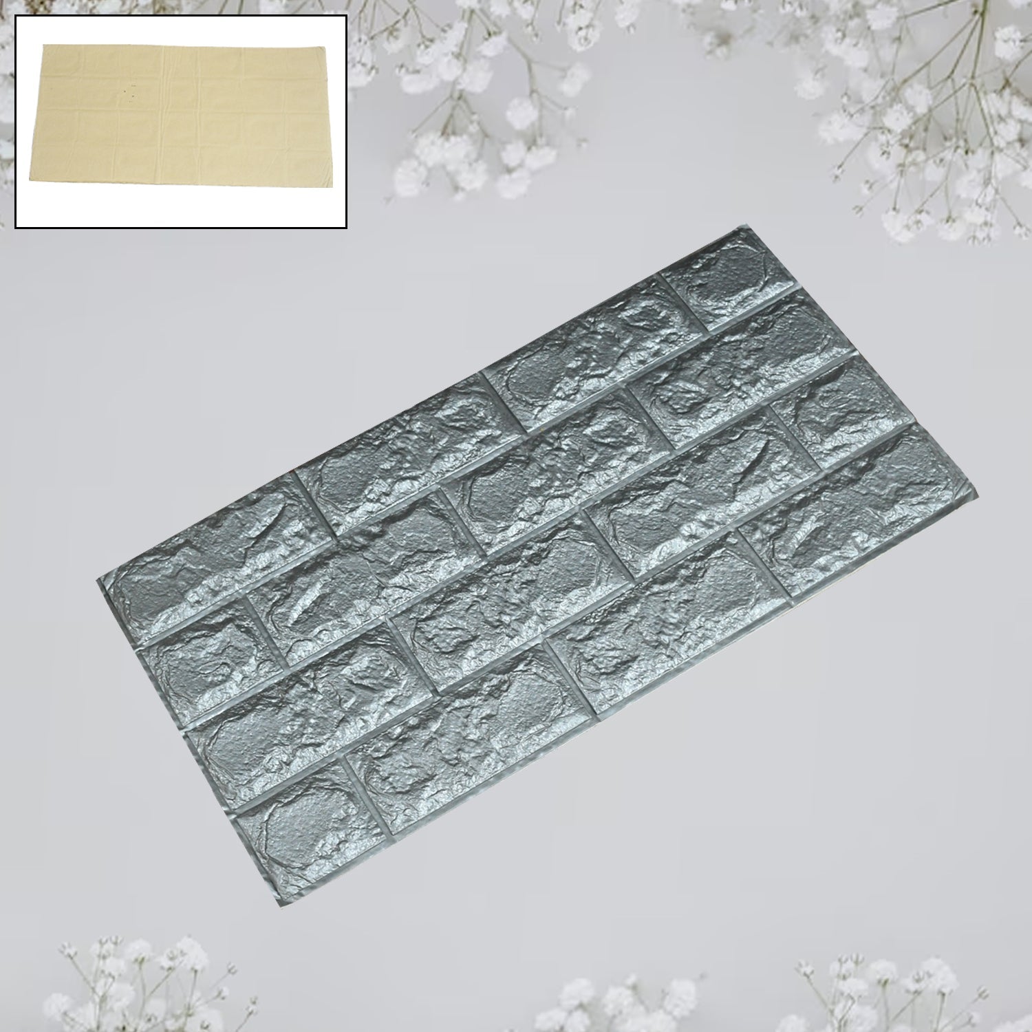 3D Adhesive wallpaper for living room. Room Wall Paper Home Decor Self Adhesive Wallpaper (60x30 Cm / 1 pc) - Springkart 