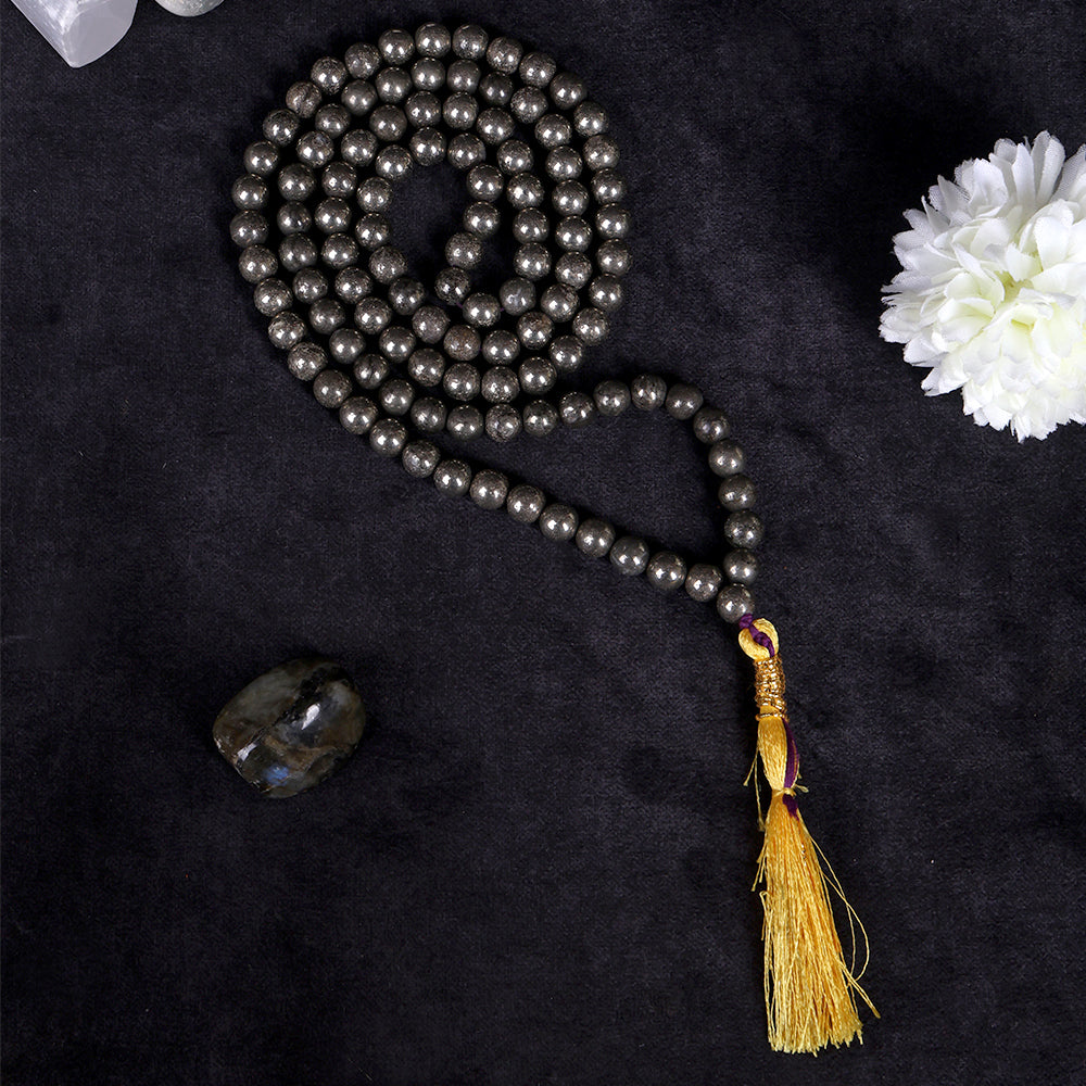 Pyrite Hakik Mala 108 Beads | Cosmic Energy Mala