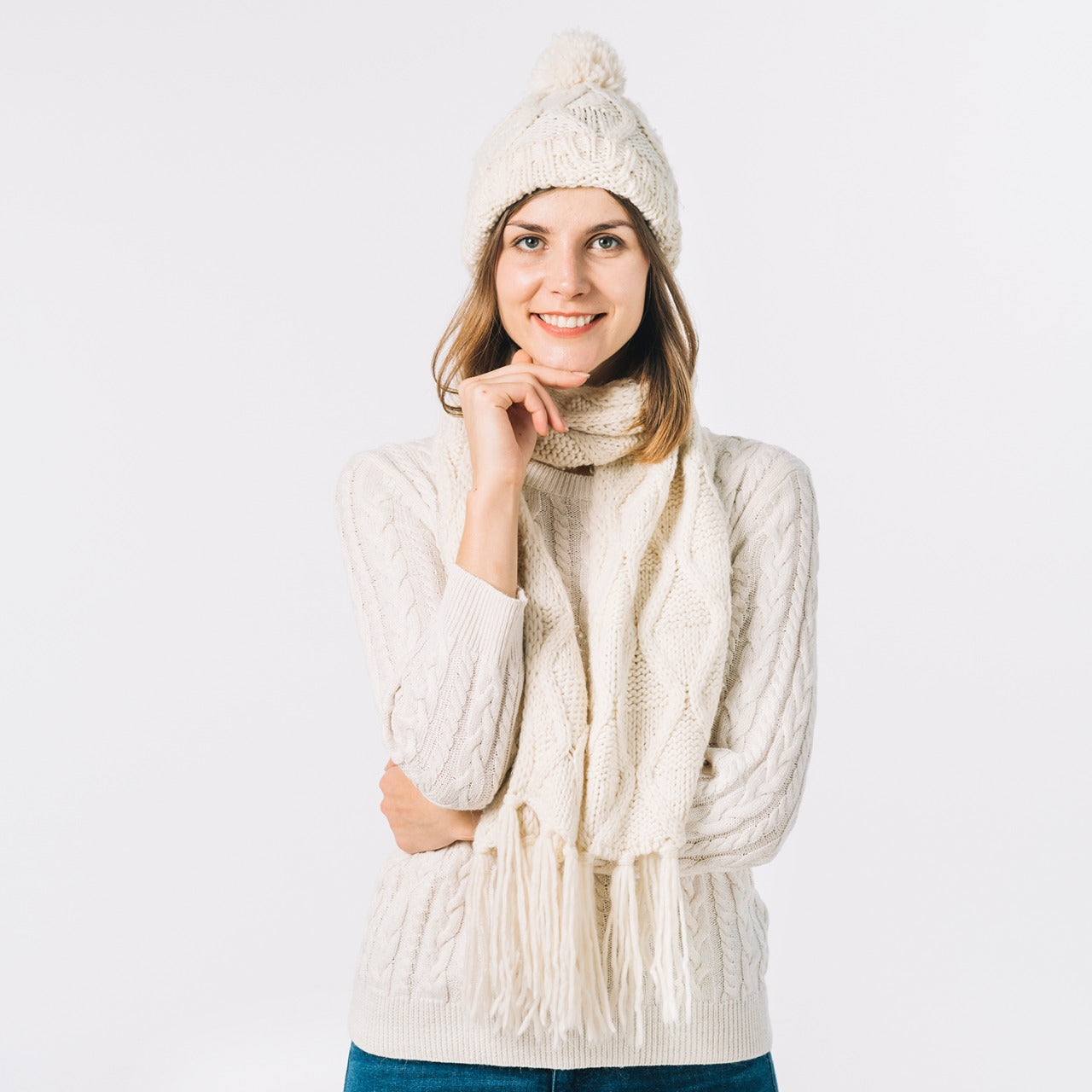 Cap for Winter Woolen Knitted Black Inside Fur Caps - Springkart 