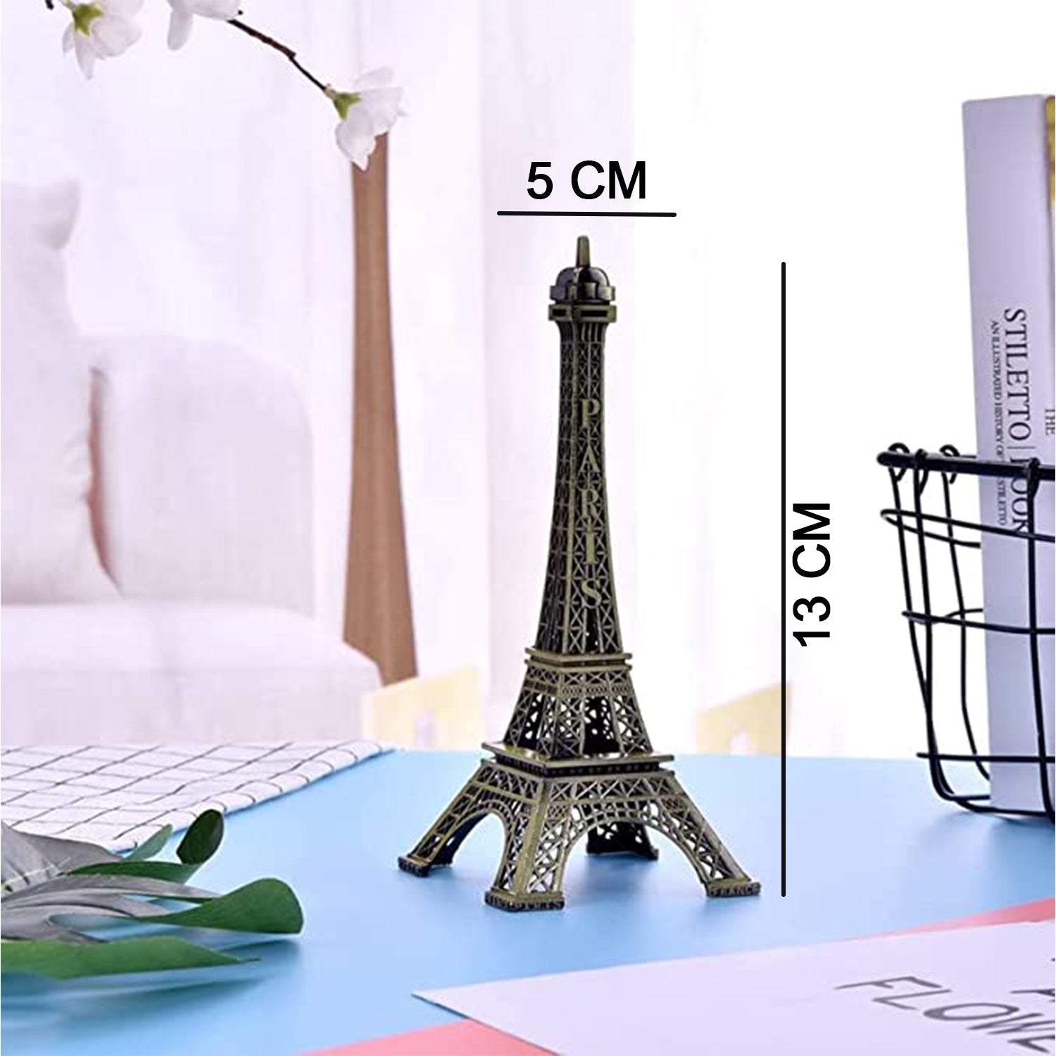 Antique Finish 3D Metal Paris Eiffel Tower Metal Craft Famous Landmark Building Metal Statue, Cabinet, Office, Gifts Decorative Showpiece. - Springkart 