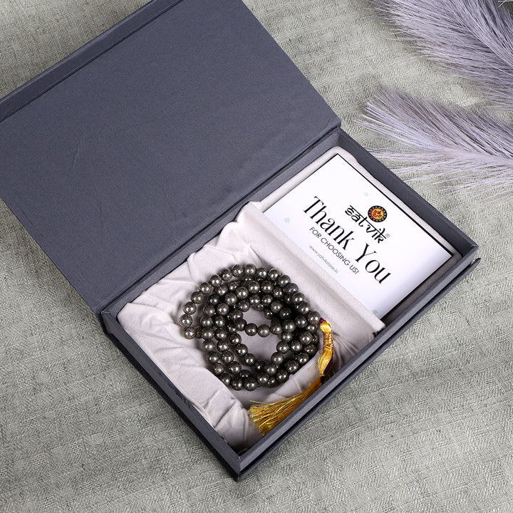Pyrite Hakik Mala 108 Beads | Cosmic Energy Mala