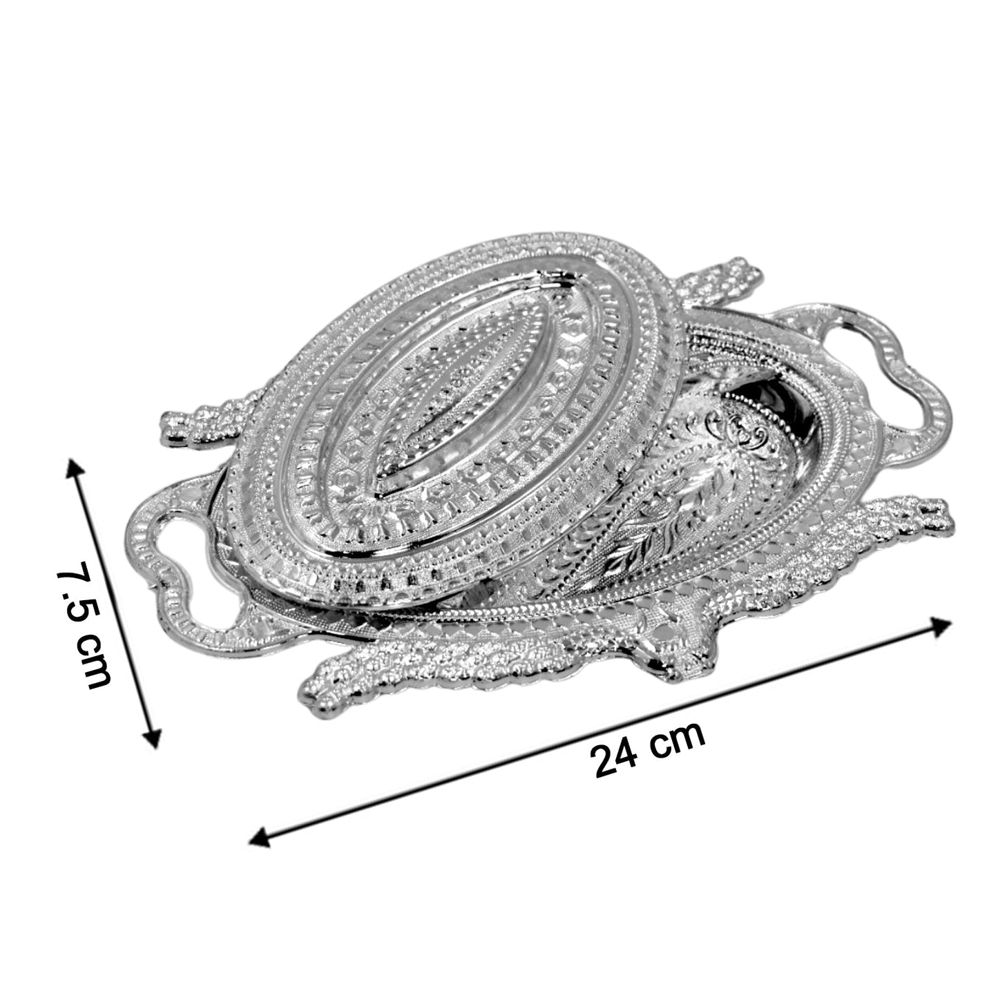 Plastic Peacock Dry Fruit Silver Finish Serving Tray - Springkart 