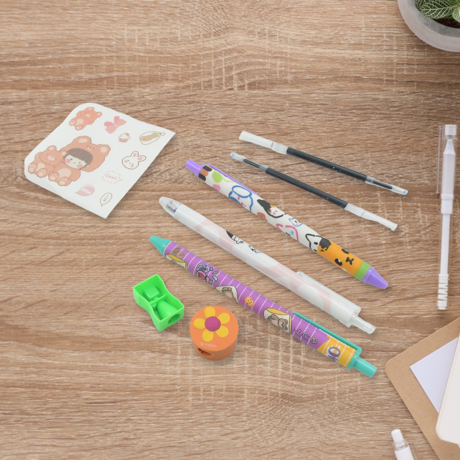 Cartoon Stationery Box Cartoon Design School Box Book , diary , Pen , Eraser, Sharpner , Sticker & Pen Refill Student Gift School box (1 box) - Springkart 