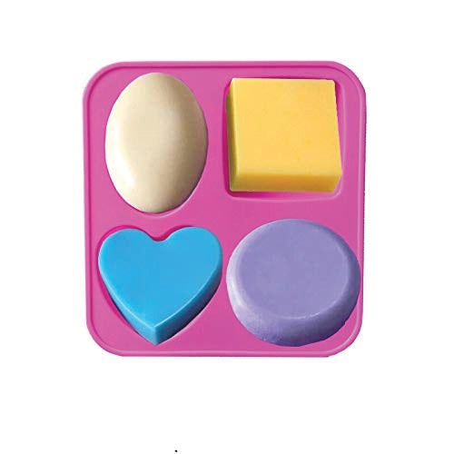 Silicone Circle, Square, Oval and Heart Shape Soap And Mini Cake Making Mould - Springkart 