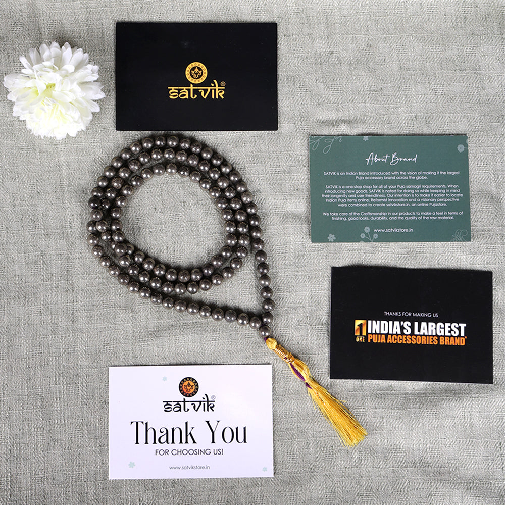 Pyrite Hakik Mala 108 Beads | Cosmic Energy Mala