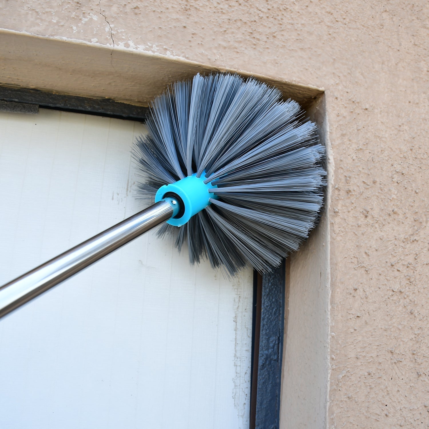 Cobweb Brush With Stainless Steel Strong Long Extendable Handle for Dusting, Ceiling Cobweb Cleaning, Brush for Lights, Fans & Webs Cleaning for Home / Kitchen - Springkart 