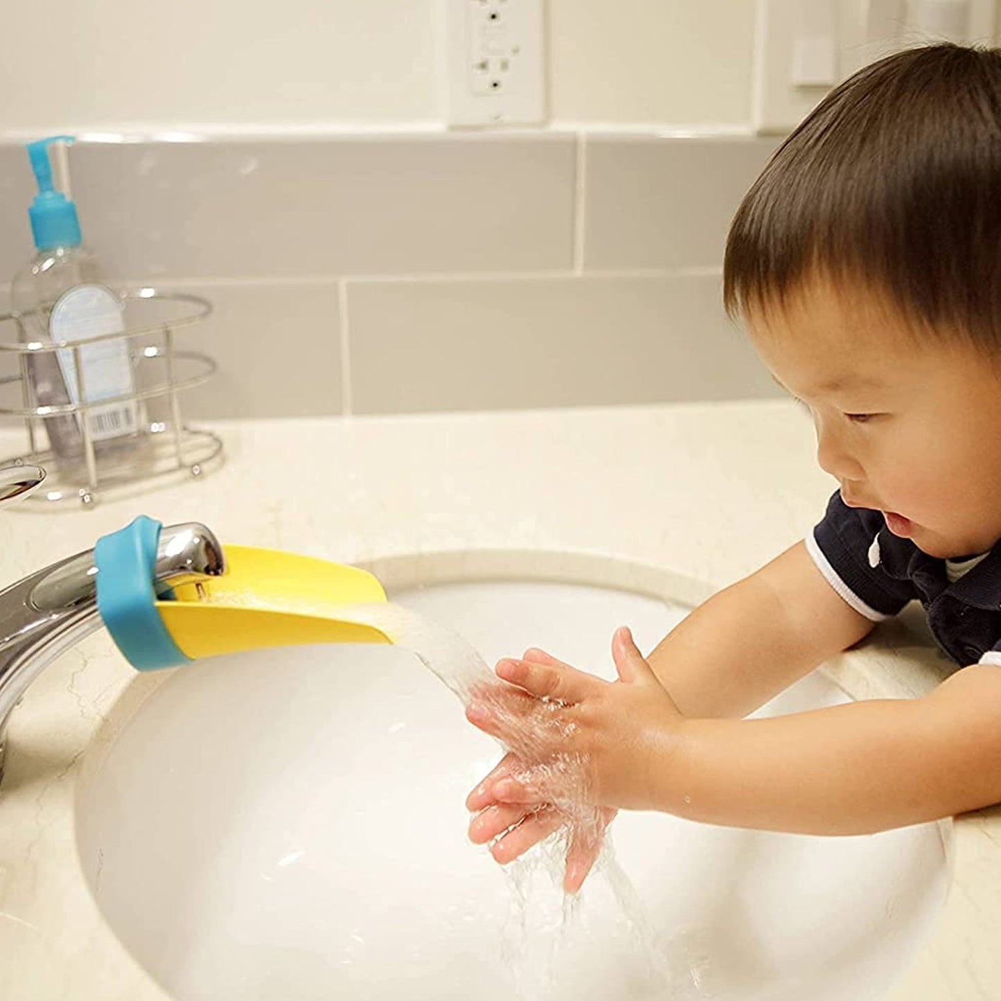 Faucet Extender | Easy Use for Hand Washing for Kids, Toddlers, Babies and Children | Silicone Sink Handle Extender | Fun Hand-Washing Solution | Cute Duck Mouth Design Wash Helper Bathroom Sink for Babies and Children (1 Pc) - Springkart 