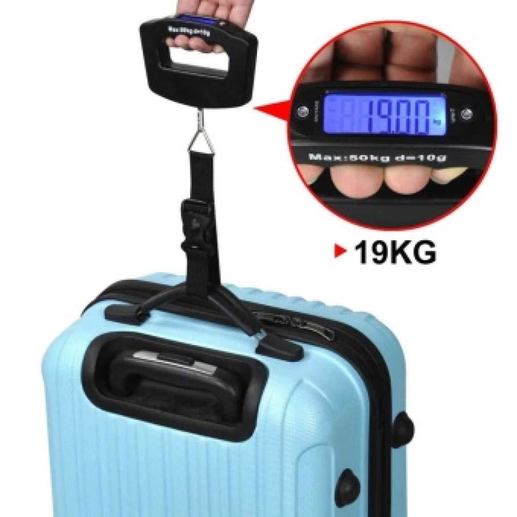 Black Digital Portable Luggage Scale with LCD Backlight (50 kg) - Springkart 