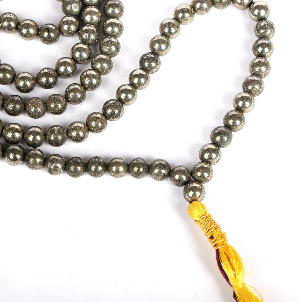 Pyrite Hakik Mala 108 Beads | Cosmic Energy Mala